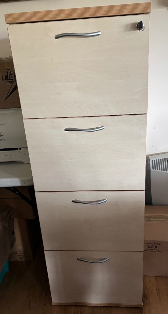 Universal Wooden Filing Cabinet With Silver Handles