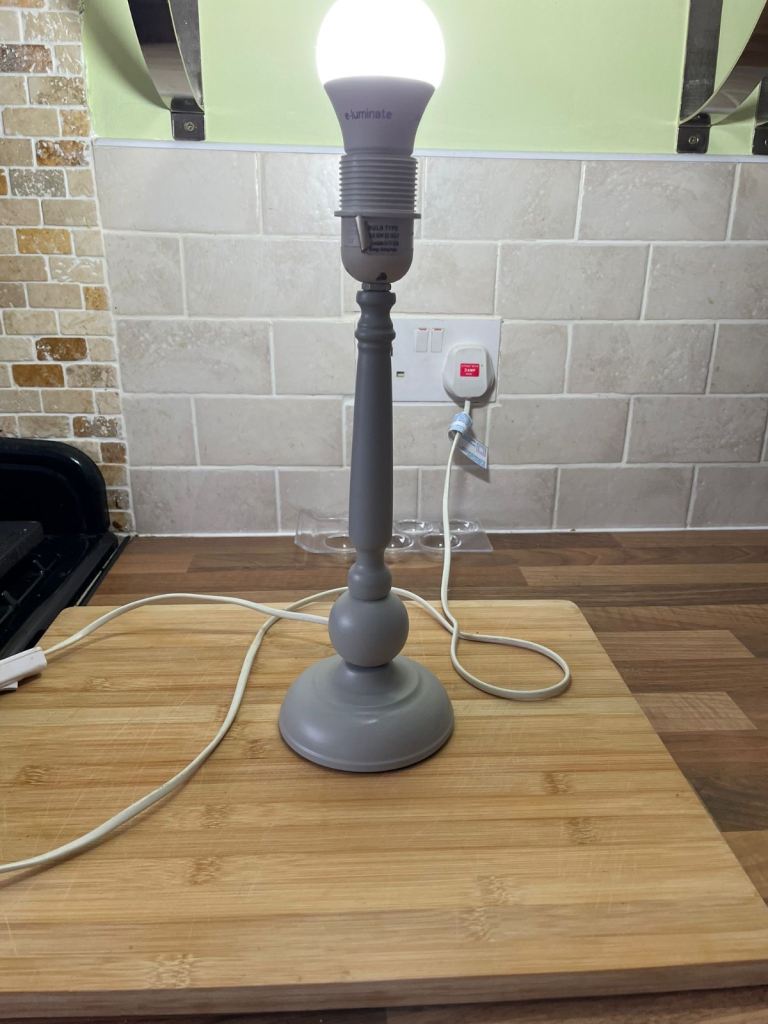 Grey table lamp base (working) – needs shade