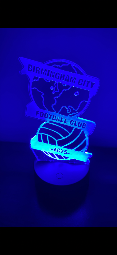 Birmingham City Crest LED Multi-Colour Night Light - Mains & Battery Powered