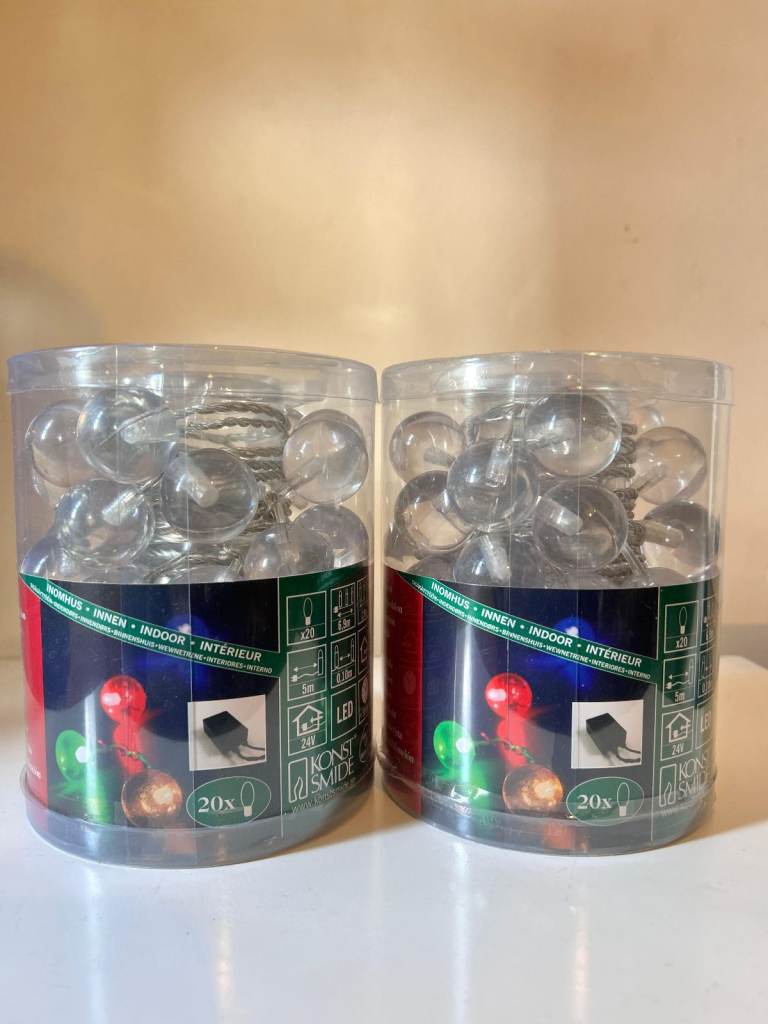 Konstsmide 40 LED Decorative Acrylic Balls,Indoor Christmas Tree Multifunction Lights (MultiColour)