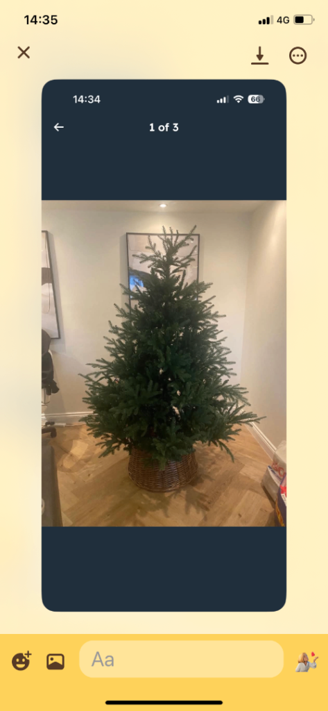 Artificial Christmas Tree – Green, Good Condition