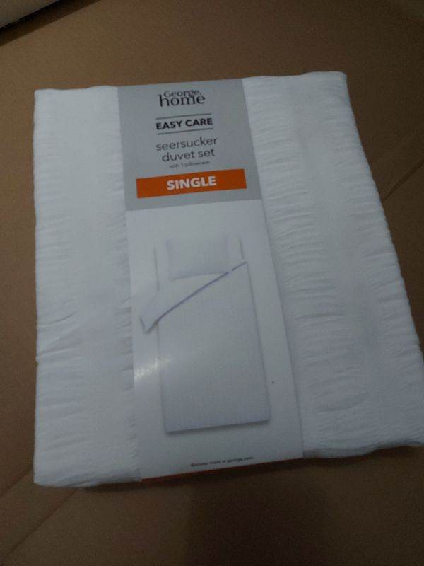 White single size duvet bed set George 