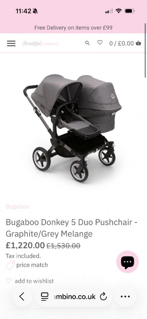 Bugaboo Donkey 5 Duo Pushchair in Graphite/Grey Melange