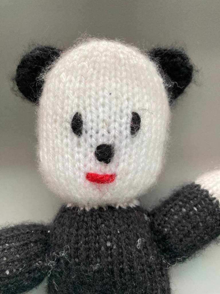 Hand knitted Panda Teddy Bear toy – BRAND NEW – post or collect