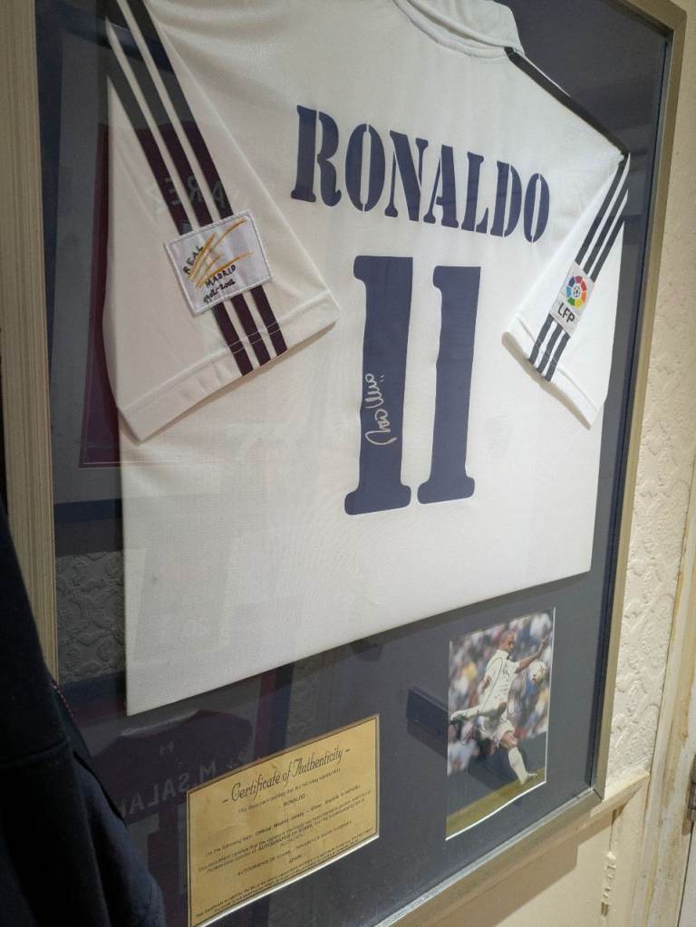 Framed Ronaldo Football Shirt - Autographed, Display Ready