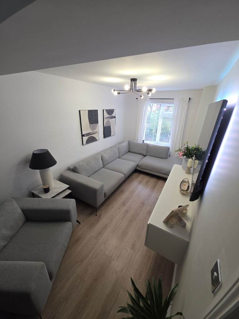 DFS Lexia Grey Corner L-shaped Sofa With Chair