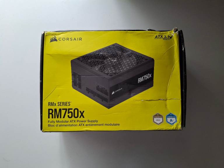 Corsair RM750X 80+ GOLD POWER SUPPLY, BRAND NEW DAMAGE BOX