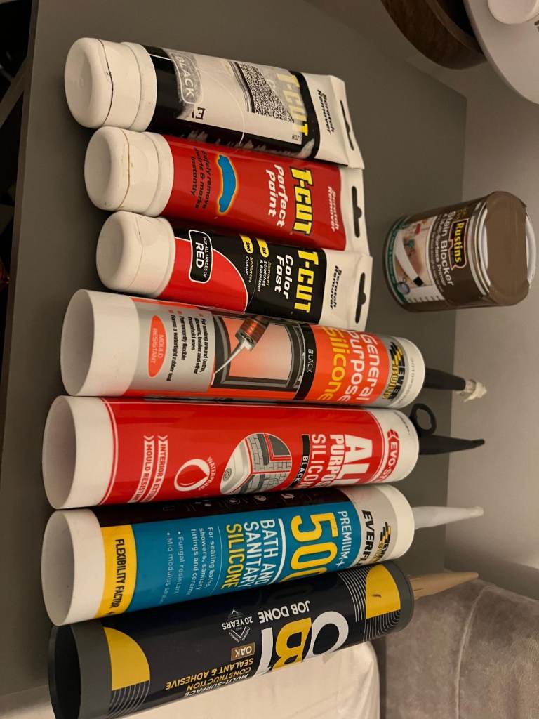 1DIY Job Lot Silicones Sealants T-Cut Car Scratch Remover Rustins Stain Blocker