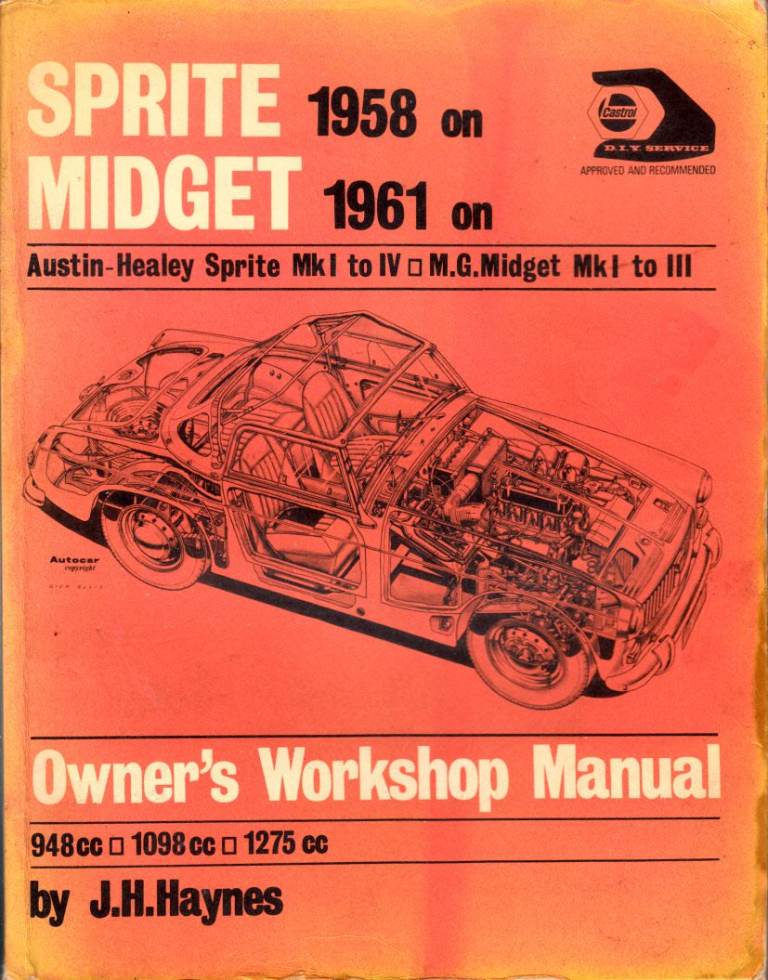 VINTAGE HAYNES MG MIDGET AUSTIN HEALEY SPRITE MANUAL Pub. 1973