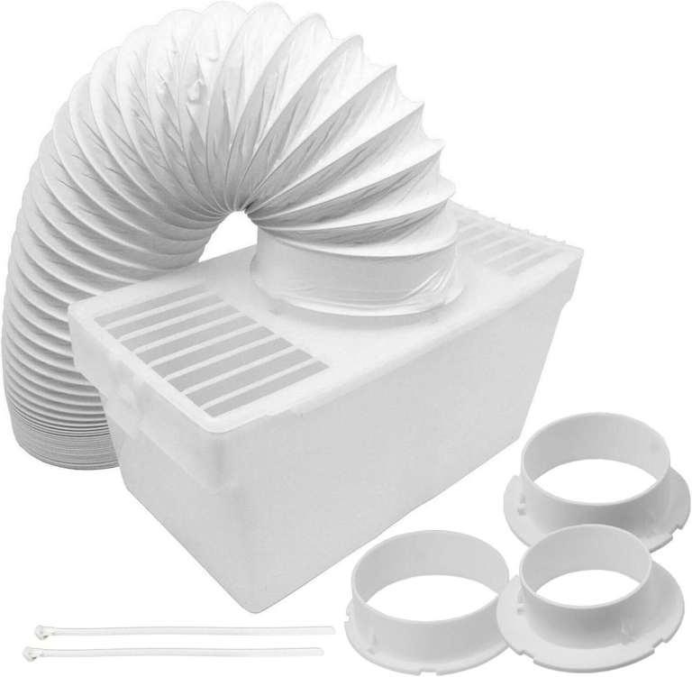 SPARES2GO Universal Vent Hose Condenser Box Kit with 3 x Adapters for Tumble Dryer (1.2m)