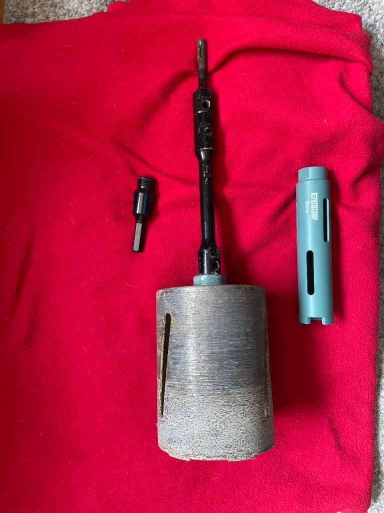 Reserved - 2x Diamond core drill bit and one adapter