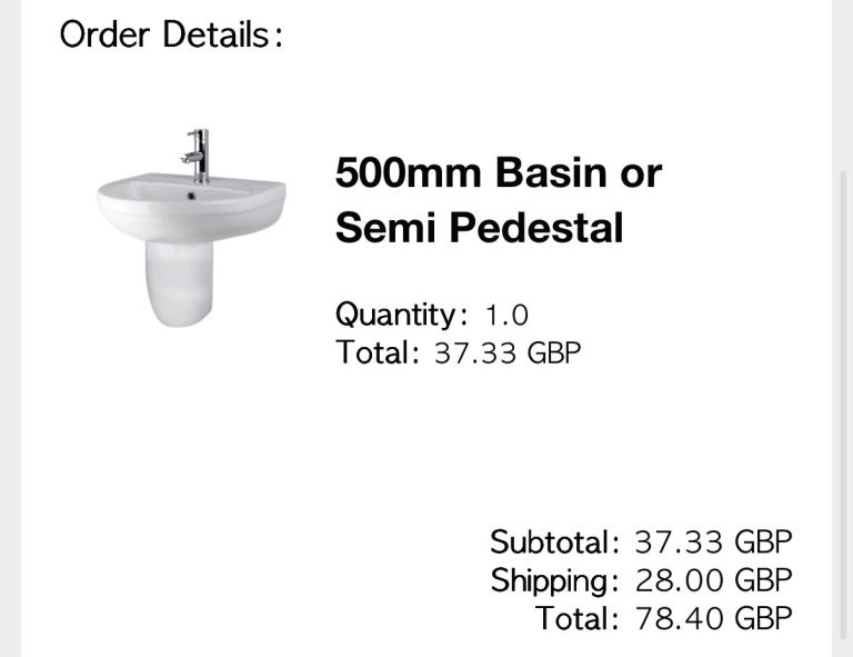 Half-pedestal 500mm ceramic for sink 