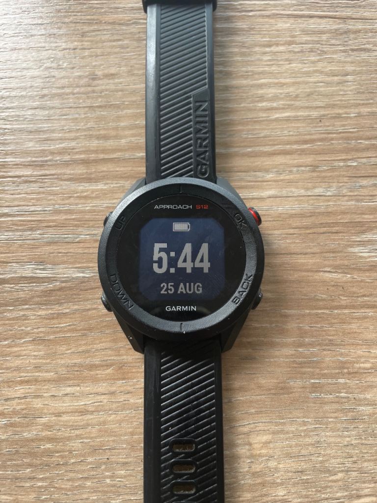 Garmin Approach S12 GPS Golf Watch - Black, Good Condition