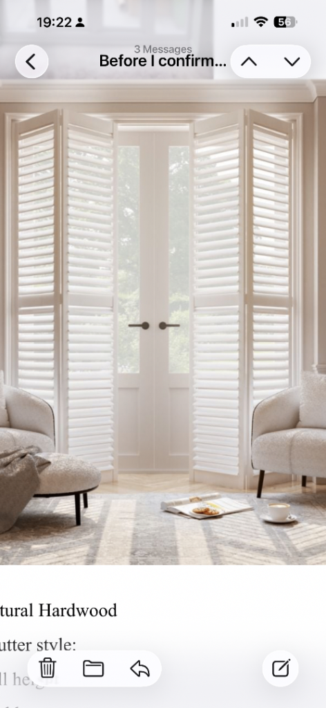 Plantation Bi-Fold French Door Hardwood Shutters Brand New un-Opened