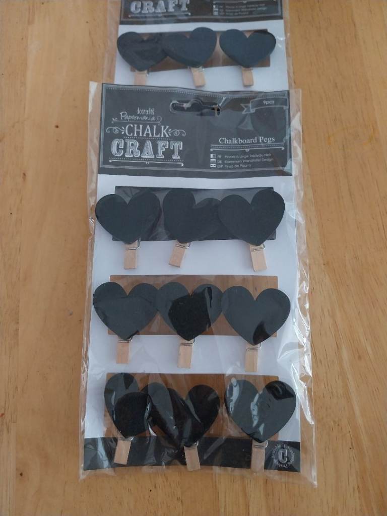 Chalkboard pegs place holder 