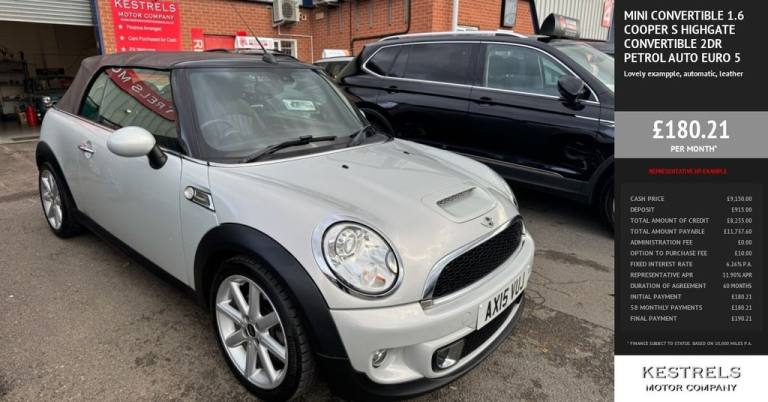 2015 MINI Convertible 1.6 Cooper S Highgate 2dr Auto CONVERTIBLE PETROL Automatic