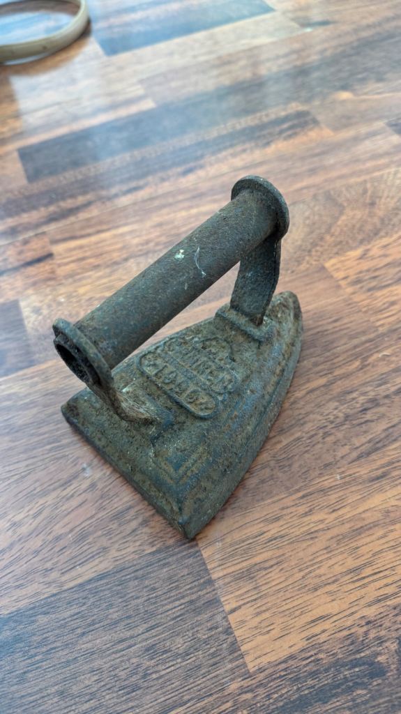 Vintage antique cast iron flat iron