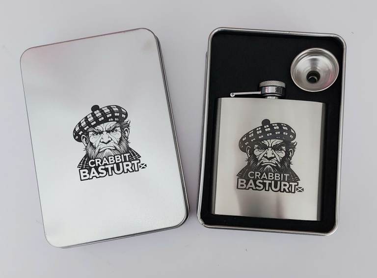 Stunning Laser Engraved 6oz Hip Flask in Metal Gift Box