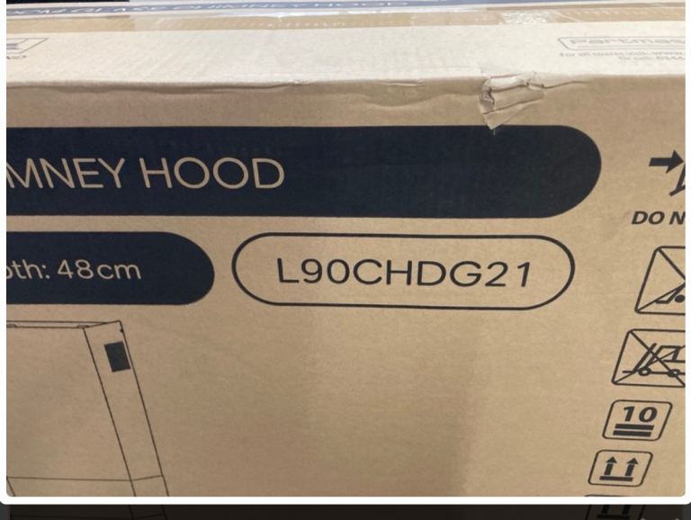 BEAND New!!!LOGIK CHIMNEY COOKER HOOD MODEL: L90CHDG21