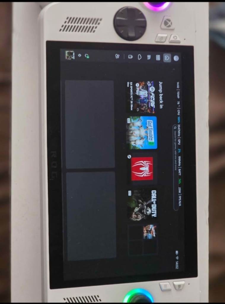 Xbox Rog ally with charger and box 
