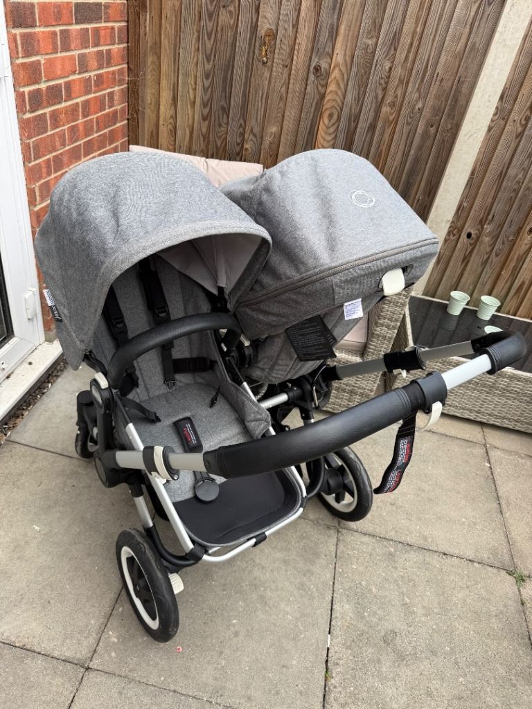 Bugaboo Donkey Duo Double Pushchair Pram – Grey, Good Condition