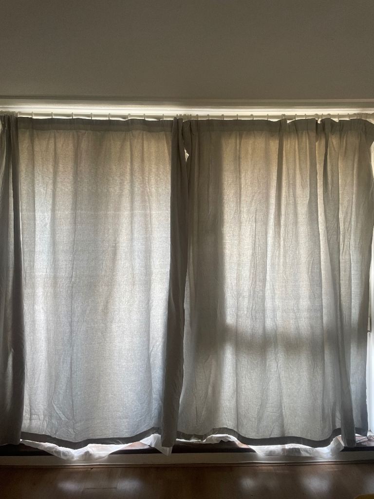 100% cotton grey curtains John Lewis