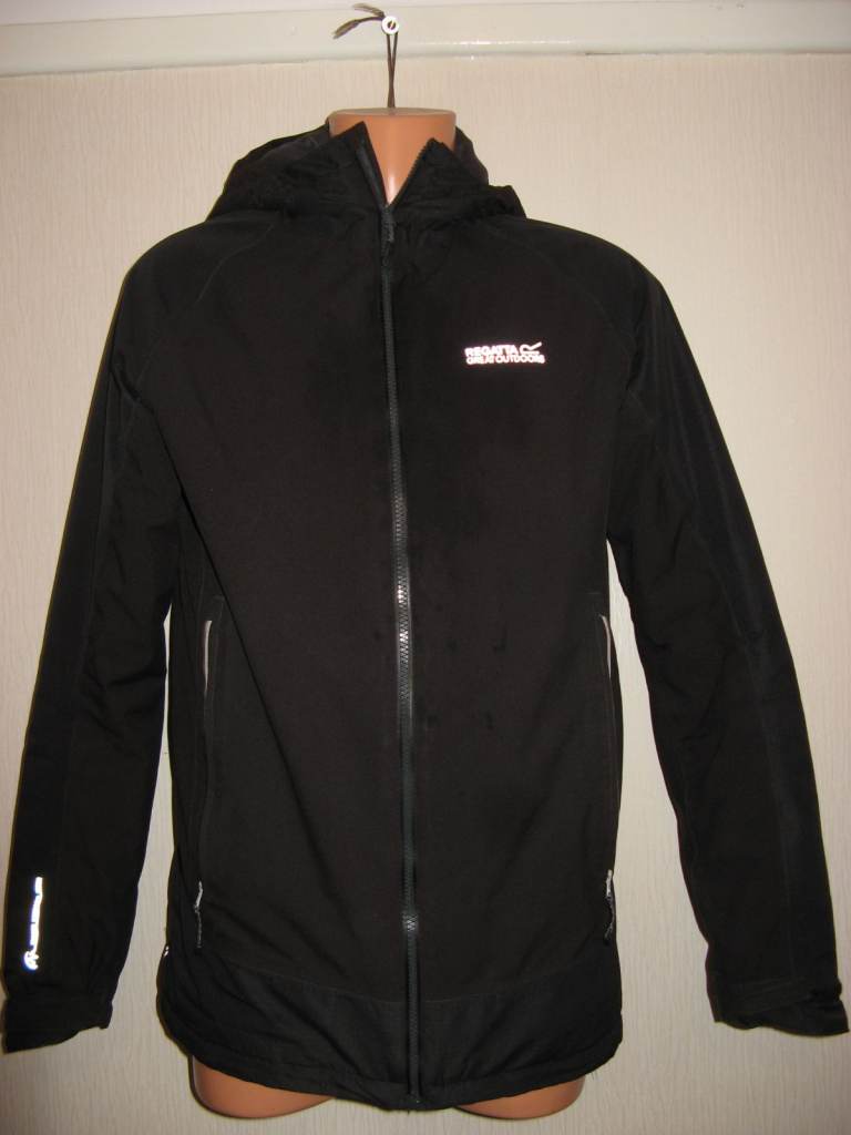 BOYS MENS BLACK REGATTA ISOTEX STRETCH 15000 WATERPROOF HOODED COAT JACKET 36/38 CHEST