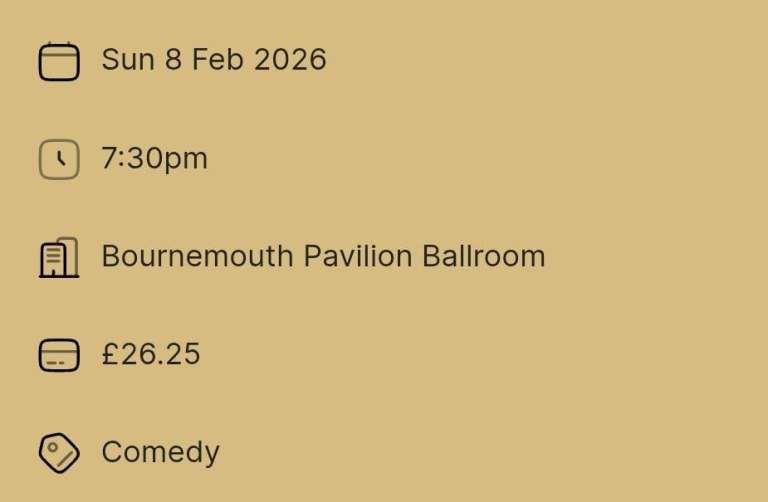 Pair of tickets for Mike Osman's Jethro Bournemouth Pavilion Sunday 8th February 730pm