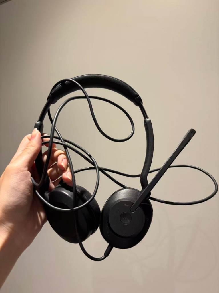 Jabra Black Wired Headset with Microphone – Good Condition