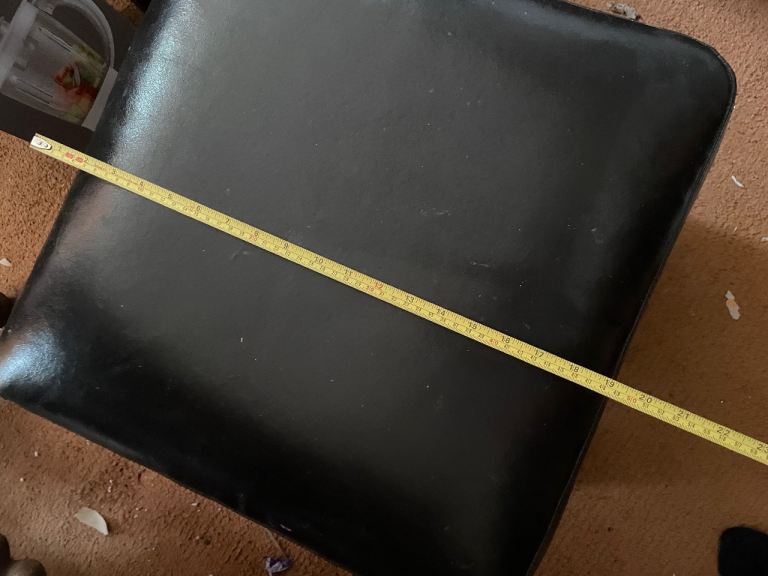 Black Faux Leather Cushioned Foot Stall or Rest