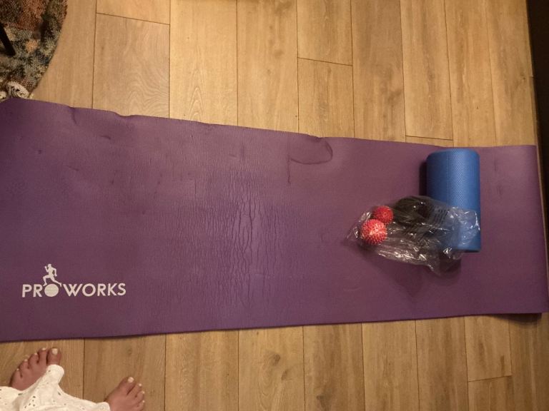 PRO WORKS Yoga Mat, Foam Roller & Massage Balls - Good Condition