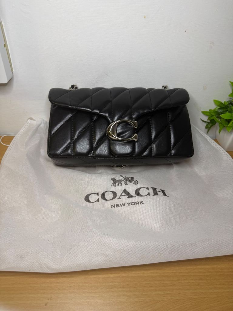 Black/Silver Coach Tabby Handbag 26 Quilted