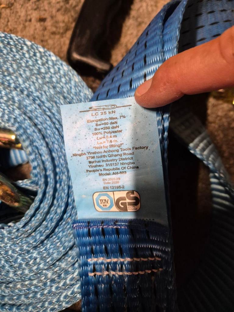 Blue Ratchet Strap with Hook – Good Condition x3
