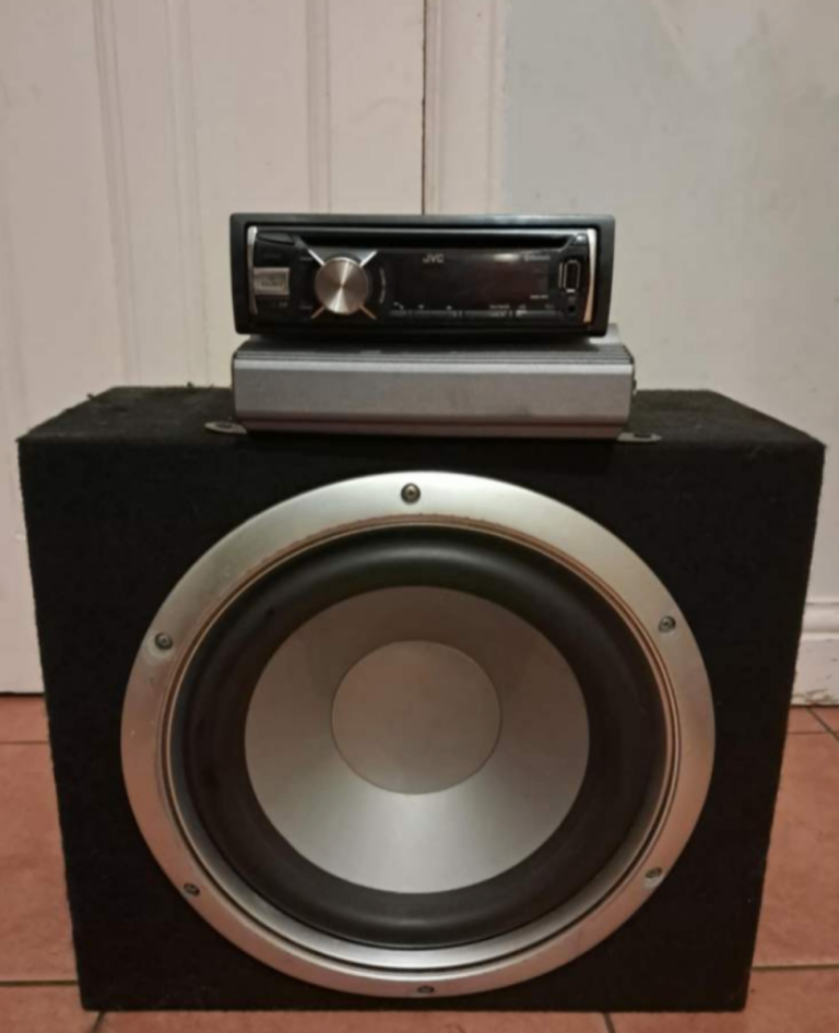 JVC car stereo with 12" sub and amp with all wiring