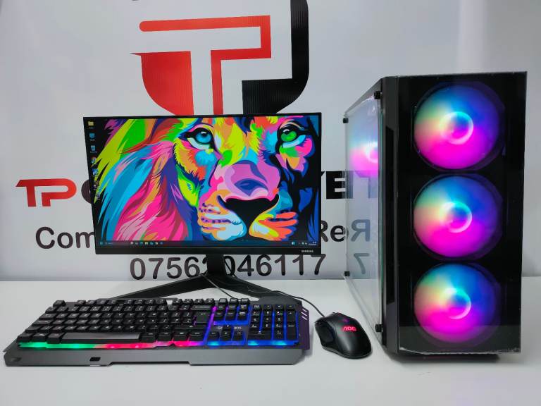 GAMING COMPUTER PC DESKTOP SETUP WITH MONITOR | RTX 4060 | i5 10TH GEN | 1TB