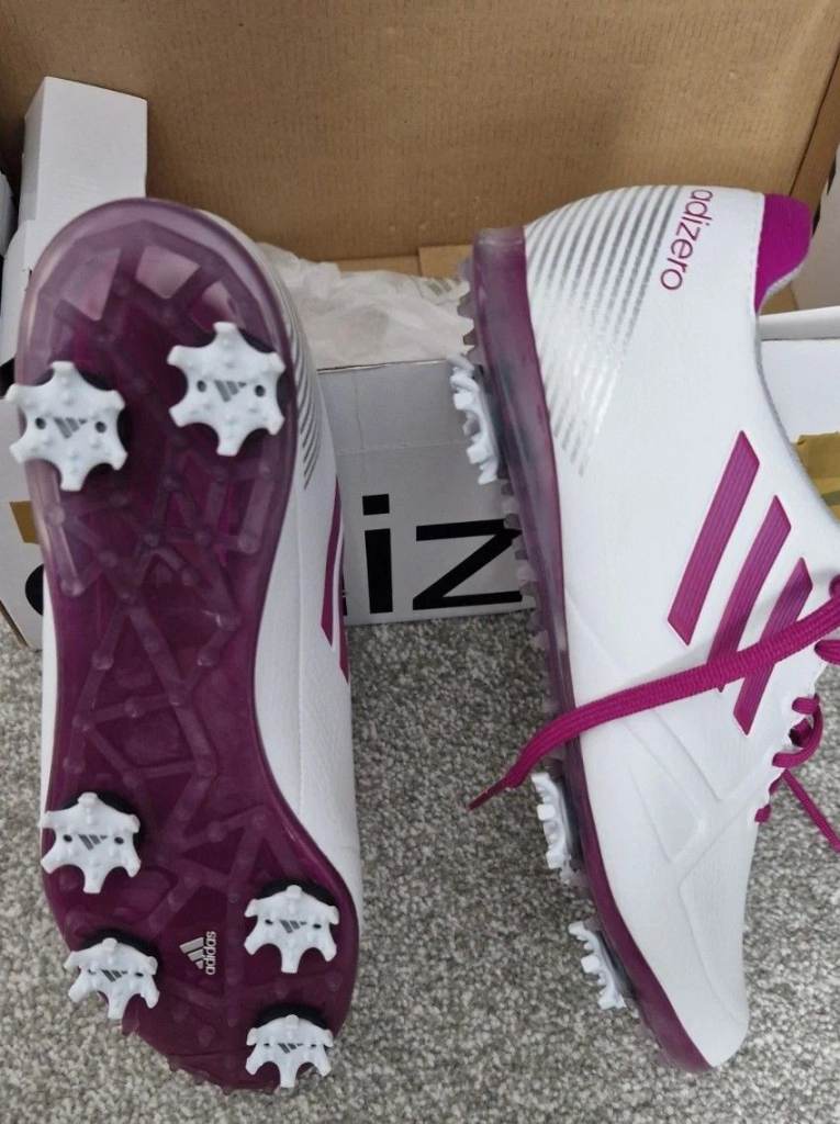 image for Adidas Adizero Tour Women's 676159 White / Purple Colorway Golf Shoes UK 5 BNIB