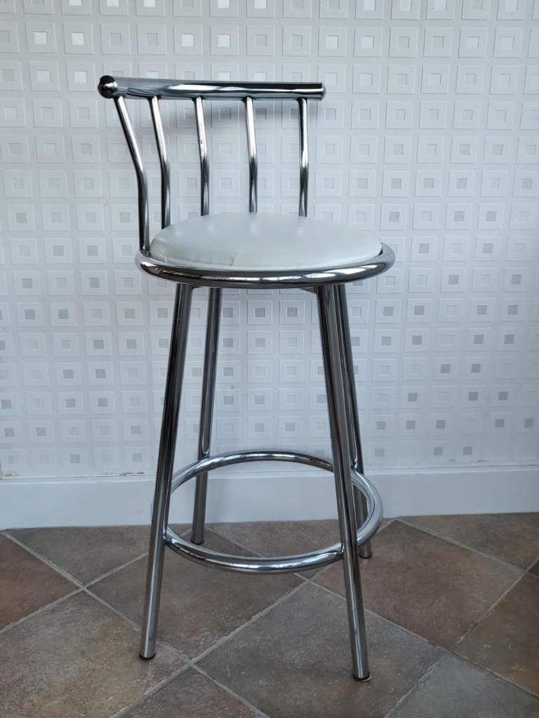 Chrome stool with light cream seat - £5 EACH