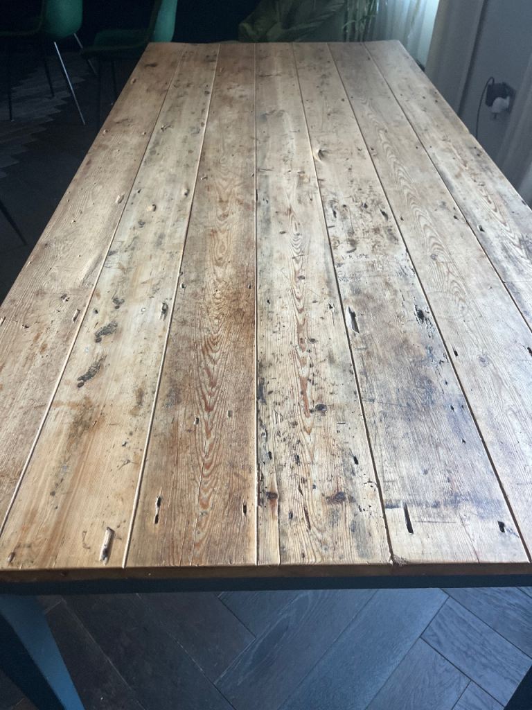 Large Reclaimed Wood Dining Table – Good Condition