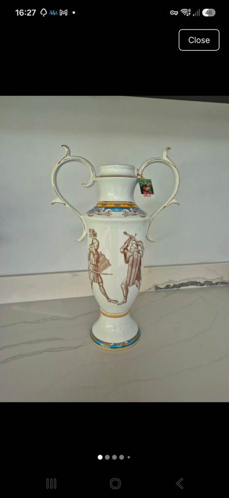 Decorative Ceramic Amphora Vase with Handles