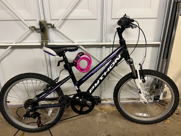 Python Kids Bike - Black with Purple Accents, Good Condition