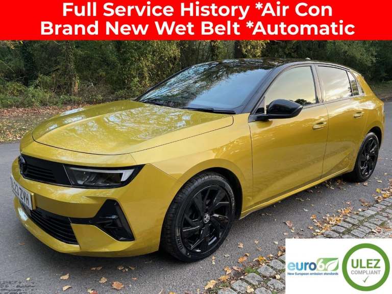 2023 Vauxhall Astra 1.2 Turbo GS 5 Door Automatic Hatchback In Yellow / Black HATCHBACK Petrol Au...