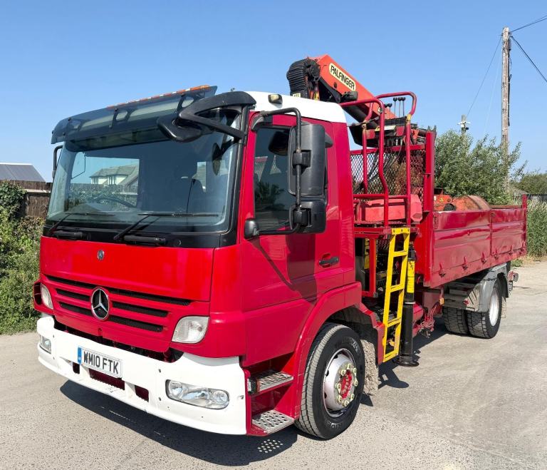 2010 MERCEDES ATEGO 1223 4X2 GRAB TIPPER CRANE CLAMSHELL BRICKGRAB AIR-CON