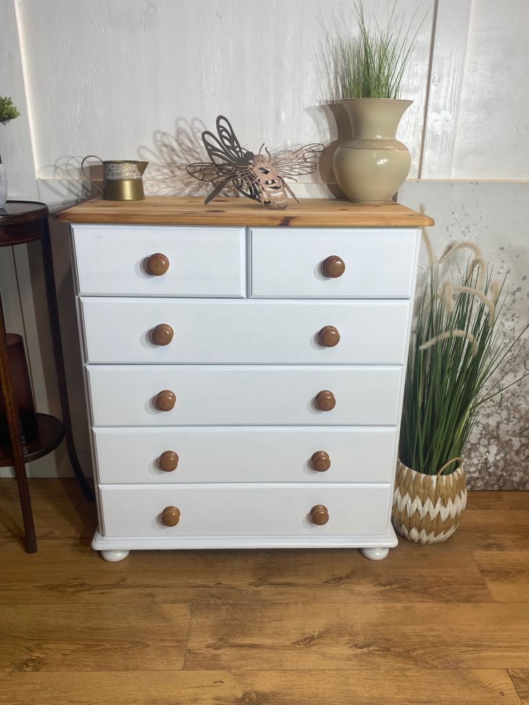 Solid pine chest of drawers