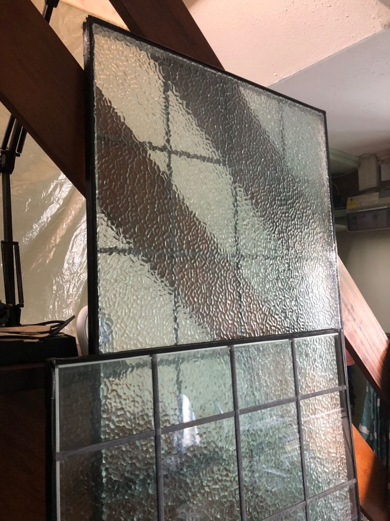 Glass Panes with Lead Strips. uPVC Windows for Doors, Sheds, Cold Frames, etc.2 Sizes.