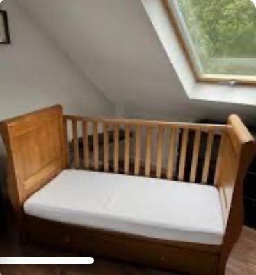 John Lewis Martha Sleigh Cot bed-preowned but in excellent condition 