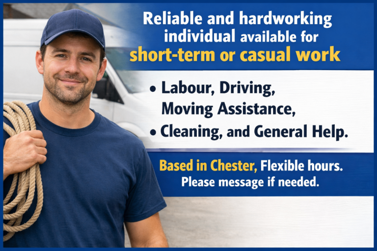 Labour, Moving, Cleaning & Driving Help Available