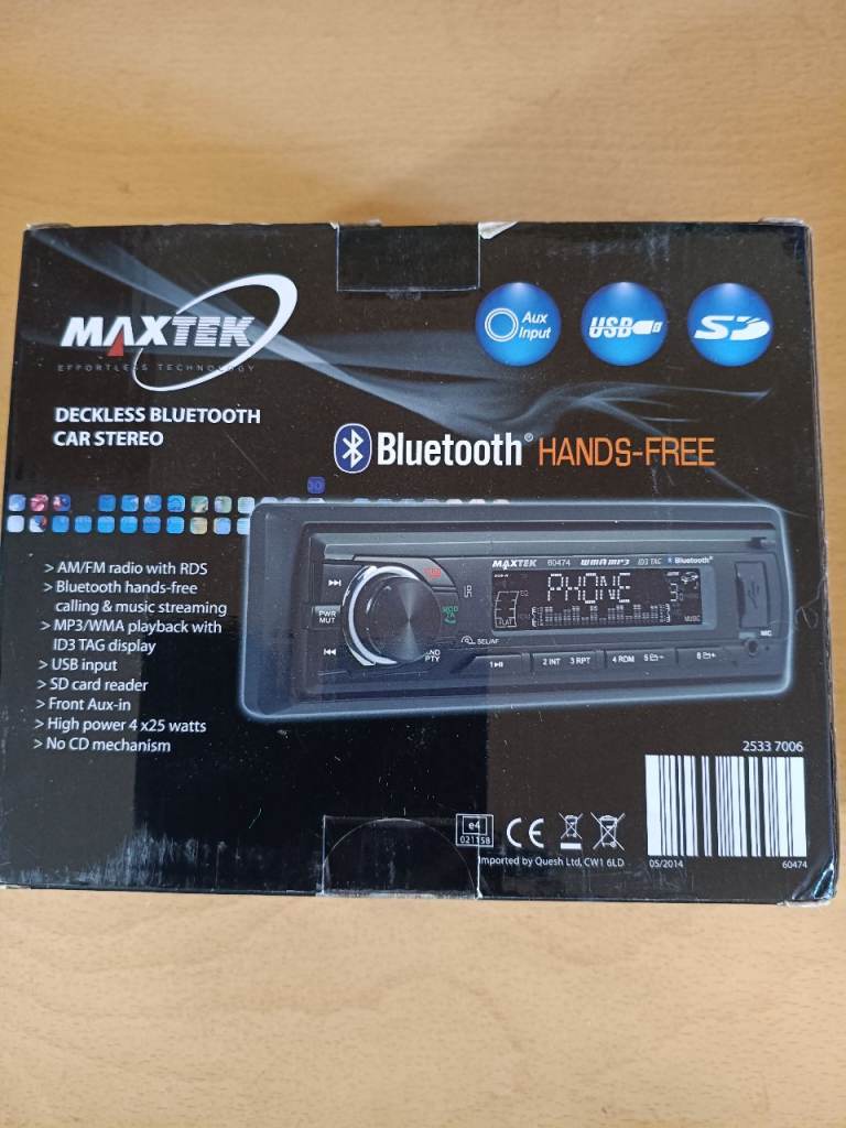 Maxtek, car steteo, bluetooth hands-free