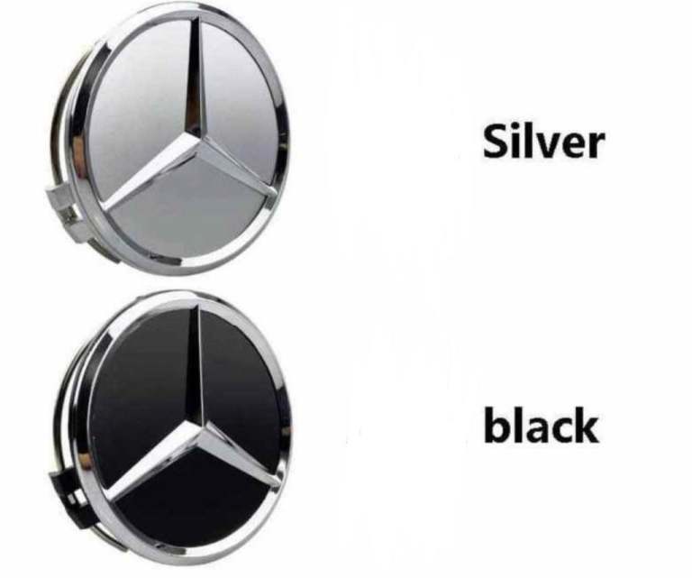 Mercedes benz 75mm silver or black center caps 
