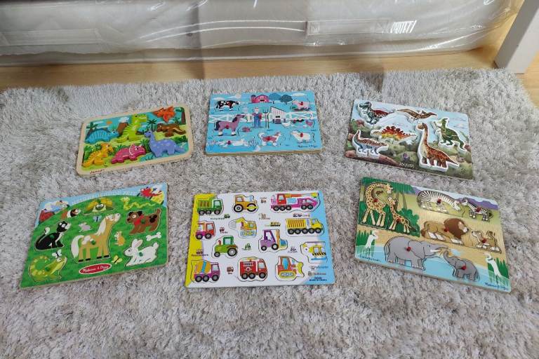 image for Kids childrens boys girls wooden puzzle puzzles bundle x6