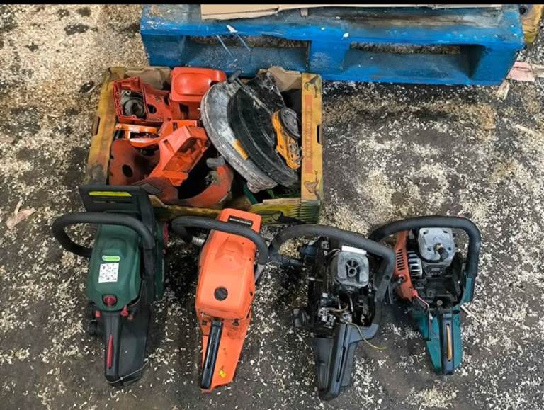 MIXED CHAINSAW PARTS FOR SPARES REPAIRS USED